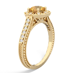 Citrine Art-Deco Starburst 14K Yellow Gold ring R5520