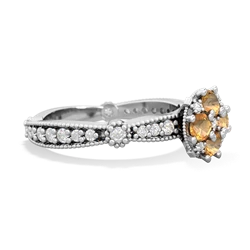 Citrine Sparkling Tiara Cluster 14K White Gold ring R26293RD