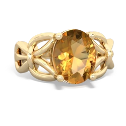 Thumbnail for Citrine Celtic Knot 14K Yellow Gold ring R2377 - top view