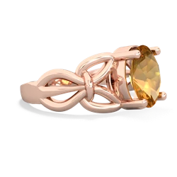 Citrine Celtic Knot Cocktail 14K Rose Gold ring R2377