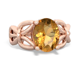 Citrine Celtic Knot Cocktail 14K Rose Gold ring R2377