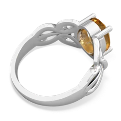 Citrine Celtic Knot Cocktail 14K White Gold ring R2377