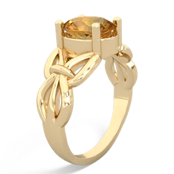 Citrine Celtic Knot Cocktail 14K Yellow Gold ring R2377