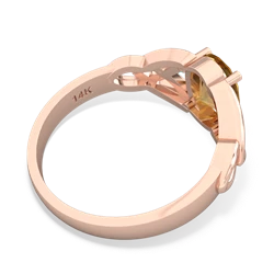 Thumbnail for Citrine Celtic Trinity Knot 14K Rose Gold ring R2389 - front view
