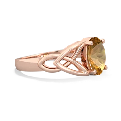 Citrine Celtic Trinity Knot 14K Rose Gold ring R2389