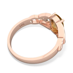 Citrine Celtic Trinity Knot 14K Rose Gold ring R2389