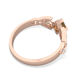 Citrine Celtic Knot Princess 14K Rose Gold ring R3349