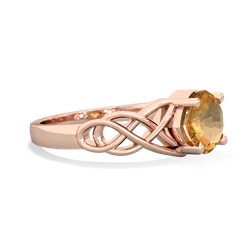 Thumbnail for Citrine Celtic Knot 14K Rose Gold ring R5000 - hand 1 view
