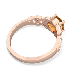 Thumbnail for Citrine Celtic Knot 14K Rose Gold ring R5000 - front view