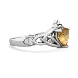 Thumbnail for Citrine Claddagh Trinity Knot 14K White Gold ring R5001 - hand 1 view
