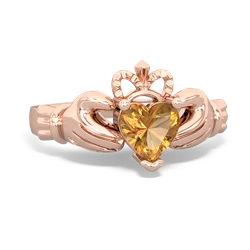 Citrine Claddagh 14K Rose Gold ring R2370