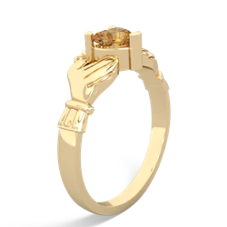 Citrine Claddagh 14K Yellow Gold ring R2370