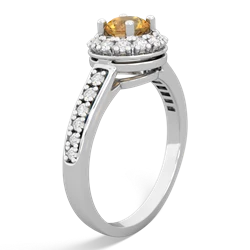 Thumbnail for Citrine Diamond Halo 14K White Gold ring R5370 - side view