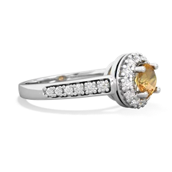 Thumbnail for Citrine Diamond Halo 14K White Gold ring R5370 - hand 1 view