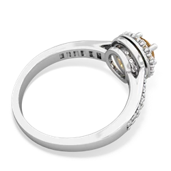Thumbnail for Citrine Diamond Halo 14K White Gold ring R5370 - front view
