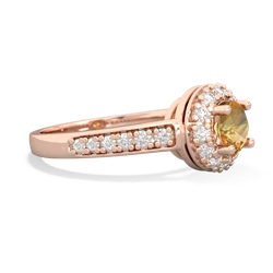 Citrine Diamond Halo 14K Rose Gold ring R5370