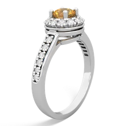 Citrine Diamond Halo 14K White Gold ring R5370