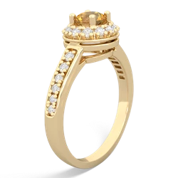 Citrine Diamond Halo 14K Yellow Gold ring R5370