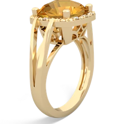 Thumbnail for Citrine Halo Cocktail 14K Yellow Gold ring R2498 - side view