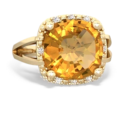 Thumbnail for Citrine Halo Cocktail 14K Yellow Gold ring R2498 - top view