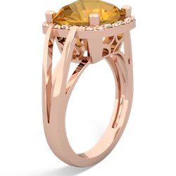 Citrine Art Deco Cocktail 14K Rose Gold ring R2498