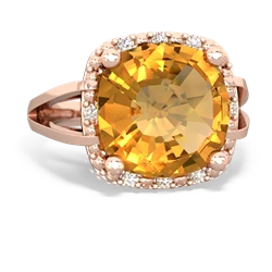 Citrine Art Deco Cocktail 14K Rose Gold ring R2498