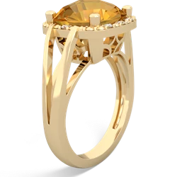 Citrine Art Deco Cocktail 14K Yellow Gold ring R2498