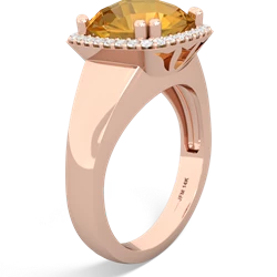 Thumbnail for Citrine Halo Cocktail 14K Rose Gold ring R2544 - side view
