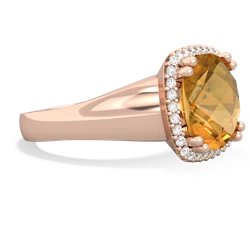 Thumbnail for Citrine Halo Cocktail 14K Rose Gold ring R2544 - hand 1 view