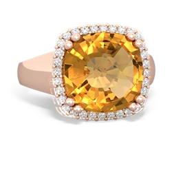 Thumbnail for Citrine Halo Cocktail 14K Rose Gold ring R2544 - top view