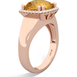 Citrine Halo Cocktail 14K Rose Gold ring R2544