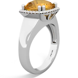 Citrine Halo Cocktail 14K White Gold ring R2544