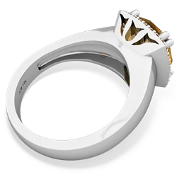 Citrine Halo Cocktail 14K White Gold ring R2544