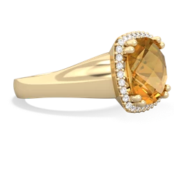 Citrine Halo Cocktail 14K Yellow Gold ring R2544