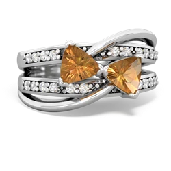 Citrine Bowtie 14K White Gold ring R2360