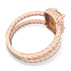 Citrine Rope Split Band 14K Rose Gold ring R2628