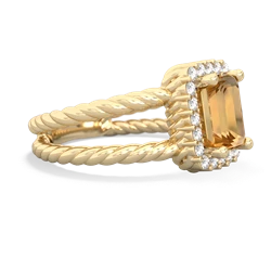 Citrine Rope Split Band 14K Yellow Gold ring R2628