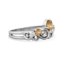 Citrine Crown Keepsake 14K White Gold ring R5740