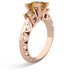 Citrine Eternal Embrace Engagement 14K Rose Gold ring C2001