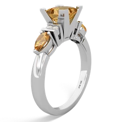 Citrine 6Mm Princess Eternal Embrace Engagement 14K White Gold ring C2002