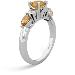 Citrine 6Mm Round Eternal Embrace Engagement 14K White Gold ring R2005