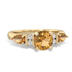 Citrine 6Mm Round Eternal Embrace Engagement 14K Yellow Gold ring R2005