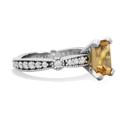 Citrine Sparkling Tiara 8X6 Emerald-Cut 14K White Gold ring R26298EM