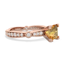 Citrine Sparkling Tiara 6Mm Princess 14K Rose Gold ring R26296SQ