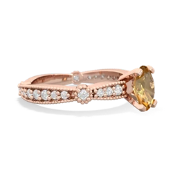 Citrine Sparkling Tiara 7X5mm Oval 14K Rose Gold ring R26297VL