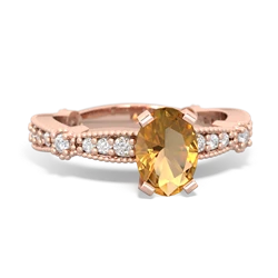 Citrine Sparkling Tiara 7X5mm Oval 14K Rose Gold ring R26297VL