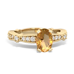 Citrine Sparkling Tiara 7X5mm Oval 14K Yellow Gold ring R26297VL