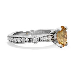 Citrine Sparkling Tiara 8X6 Oval 14K White Gold ring R26298VL