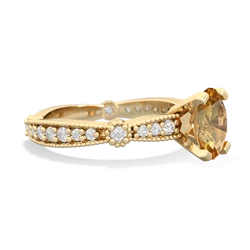 Citrine Sparkling Tiara 8X6 Oval 14K Yellow Gold ring R26298VL