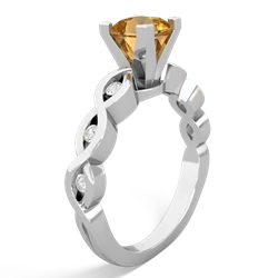 Thumbnail for Citrine Infinity Engagement 14K White Gold ring R26315SQ - side view